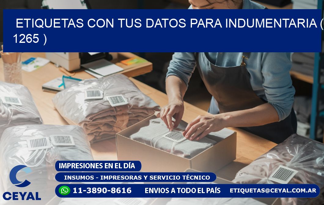 ETIQUETAS CON TUS DATOS PARA INDUMENTARIA ( 1265 )