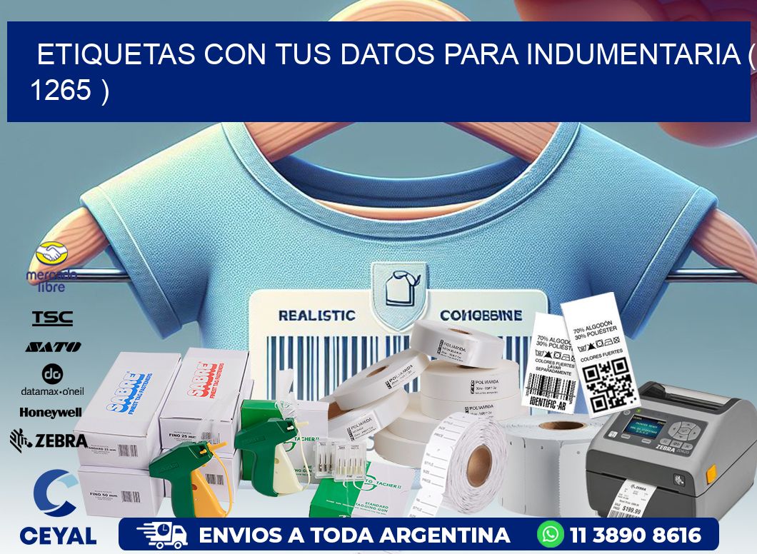 ETIQUETAS CON TUS DATOS PARA INDUMENTARIA ( 1265 )