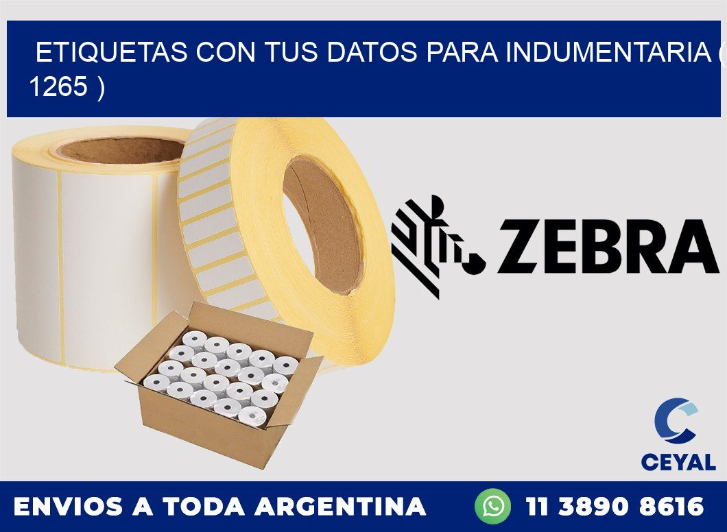 ETIQUETAS CON TUS DATOS PARA INDUMENTARIA ( 1265 )