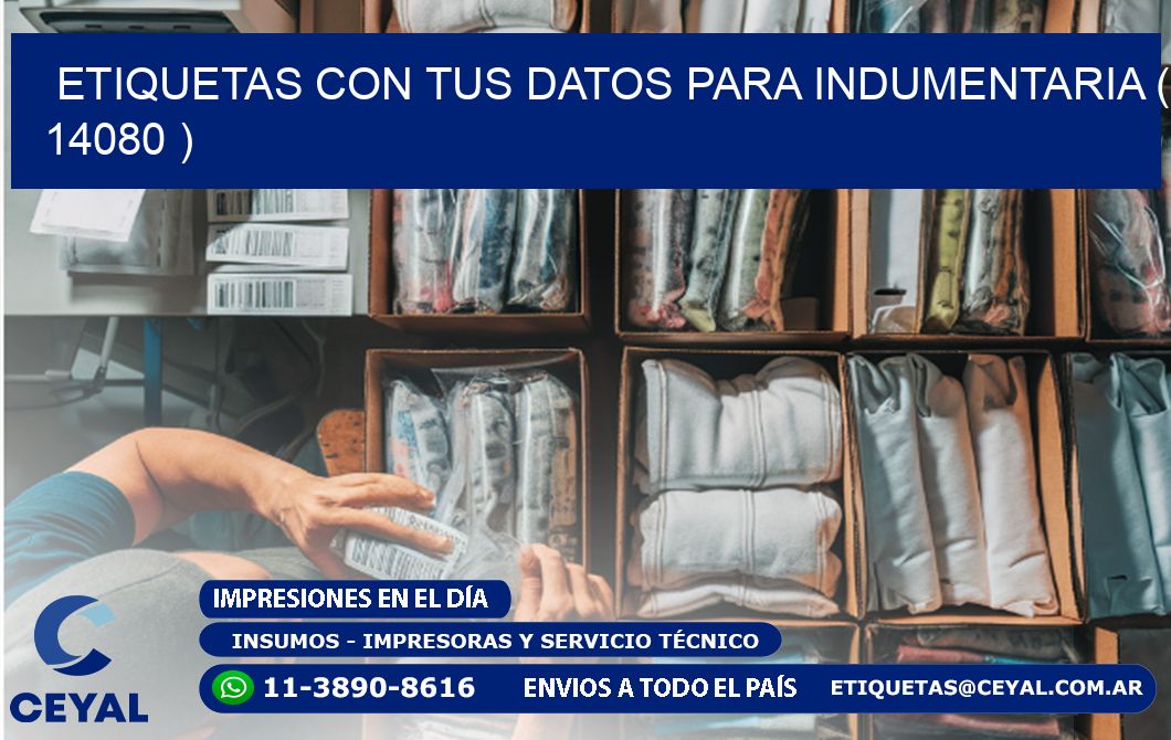 ETIQUETAS CON TUS DATOS PARA INDUMENTARIA ( 14080 )