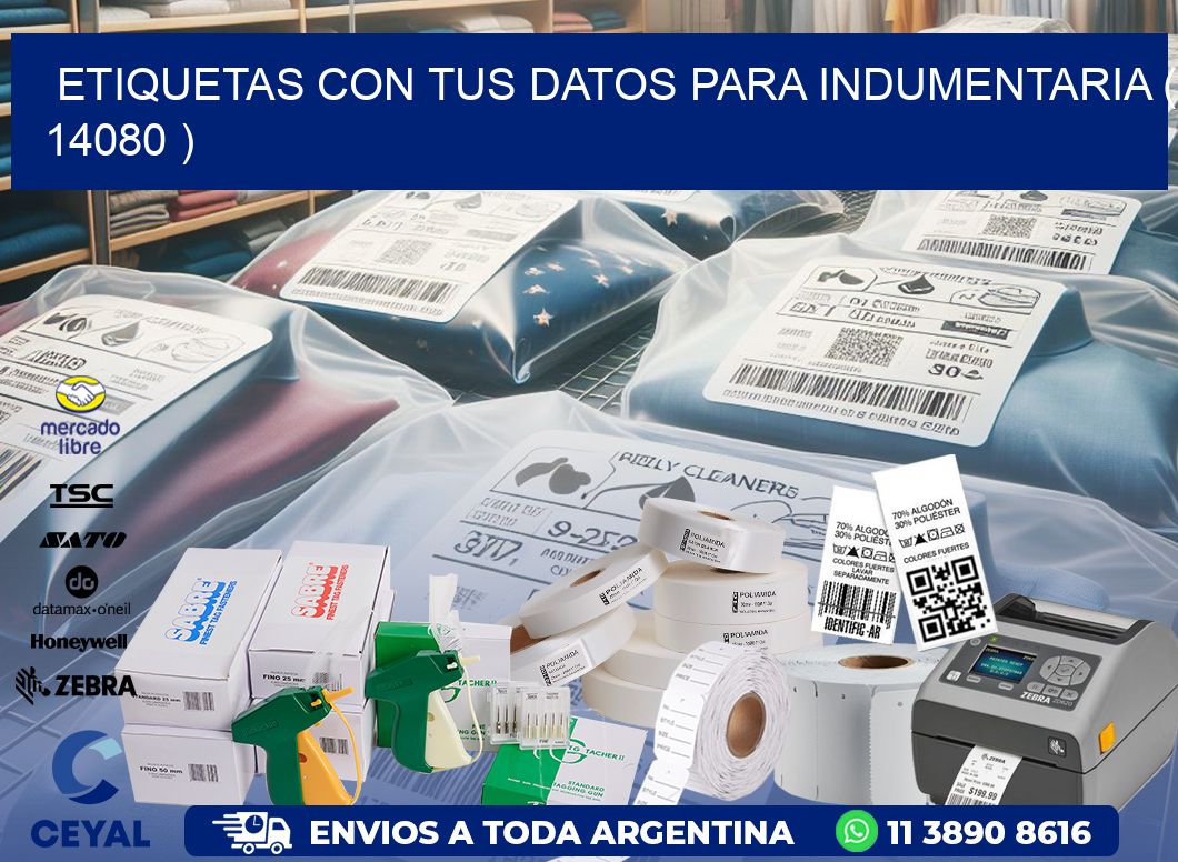 ETIQUETAS CON TUS DATOS PARA INDUMENTARIA ( 14080 )