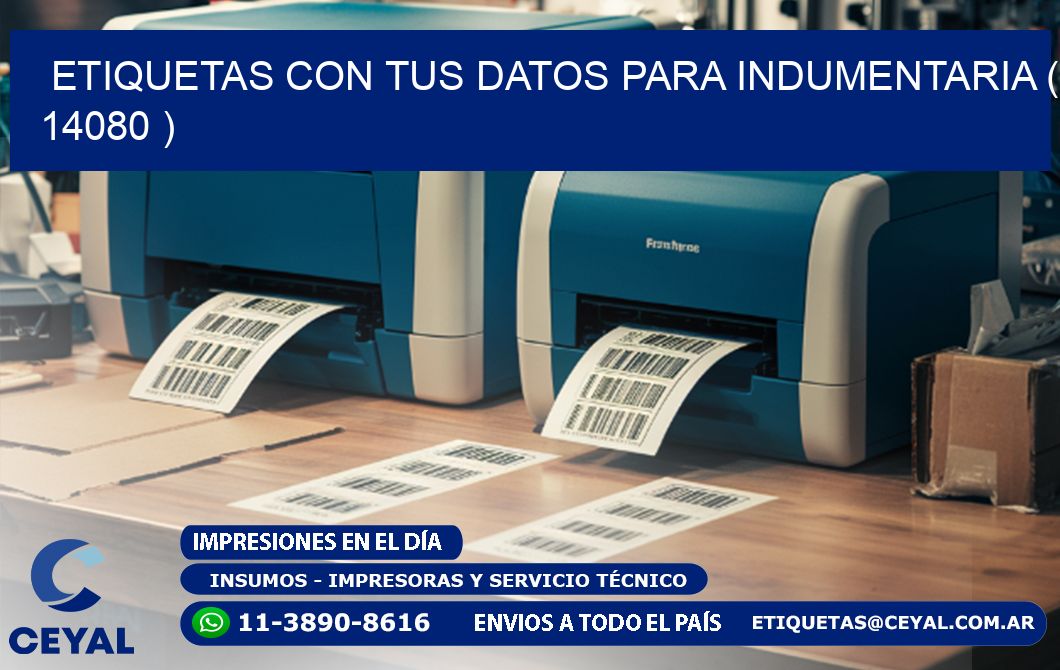 ETIQUETAS CON TUS DATOS PARA INDUMENTARIA ( 14080 )