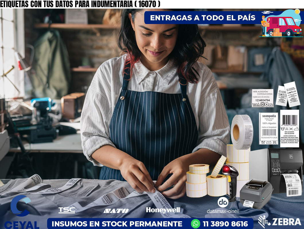 ETIQUETAS CON TUS DATOS PARA INDUMENTARIA ( 16070 )