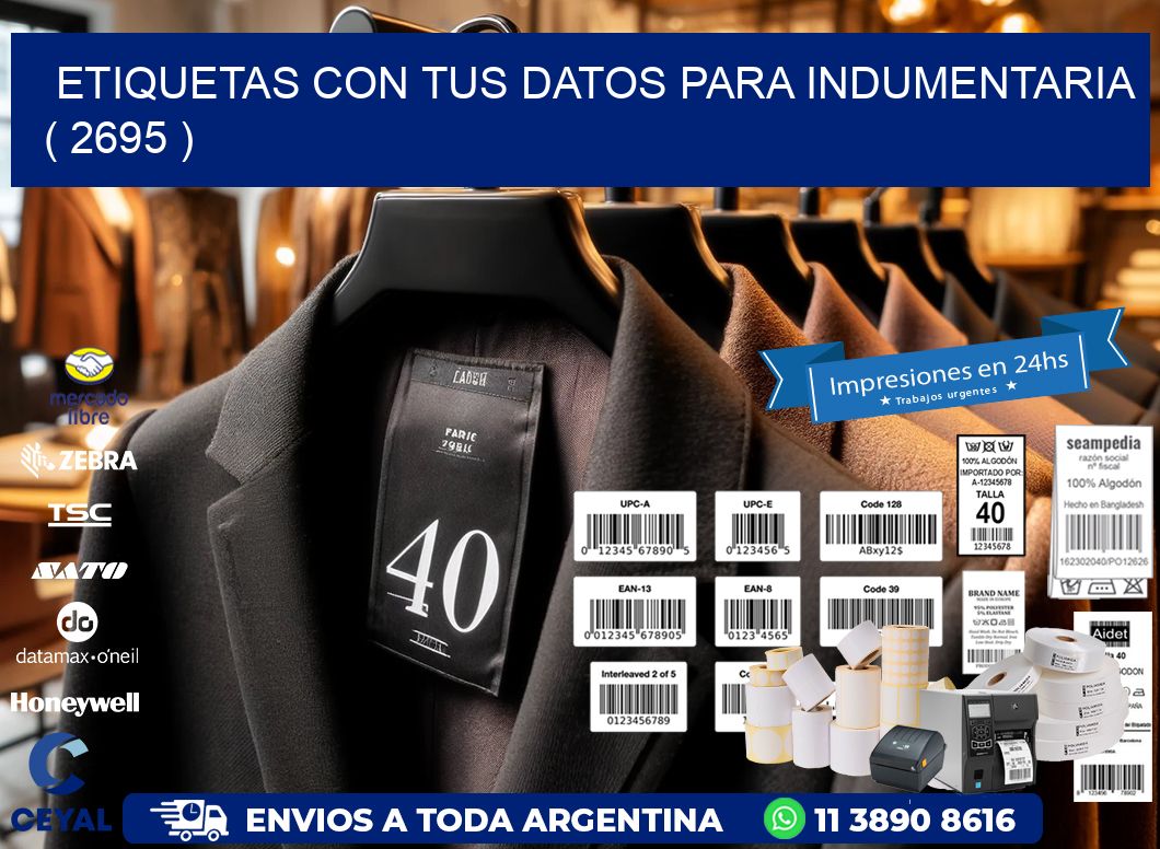ETIQUETAS CON TUS DATOS PARA INDUMENTARIA ( 2695 )