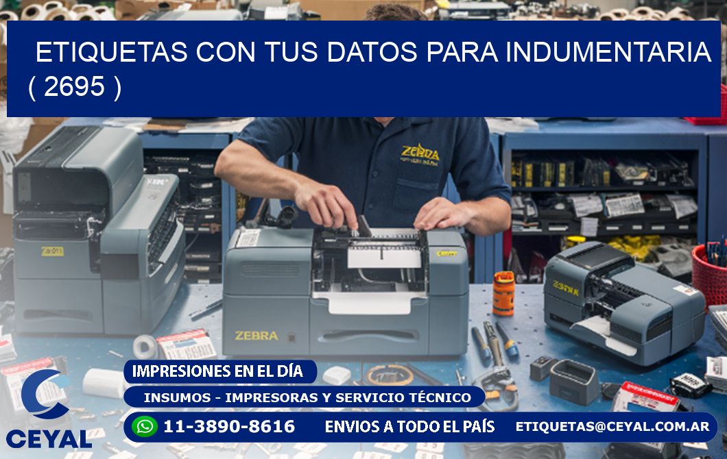 ETIQUETAS CON TUS DATOS PARA INDUMENTARIA ( 2695 )