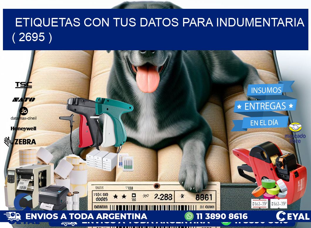 ETIQUETAS CON TUS DATOS PARA INDUMENTARIA ( 2695 )