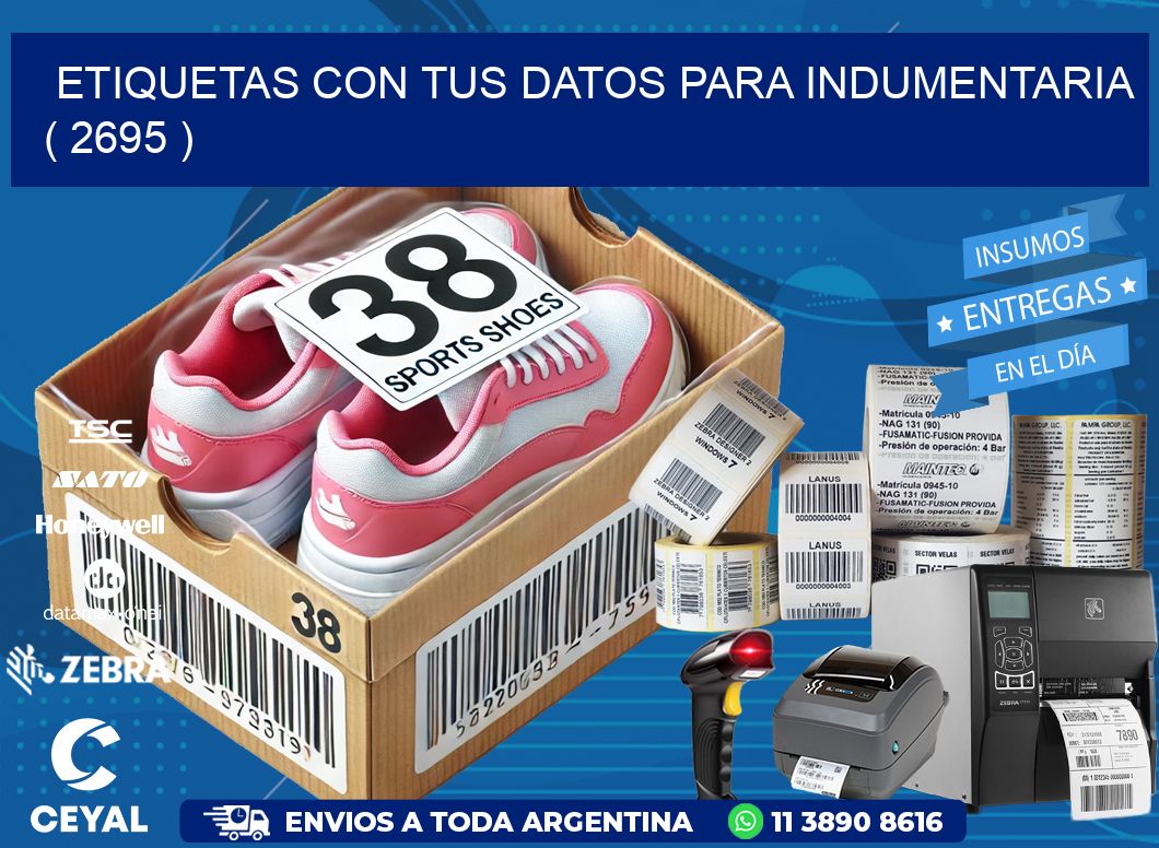 ETIQUETAS CON TUS DATOS PARA INDUMENTARIA ( 2695 )