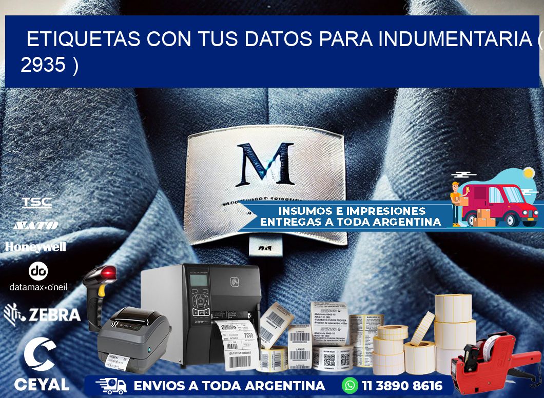 ETIQUETAS CON TUS DATOS PARA INDUMENTARIA ( 2935 )