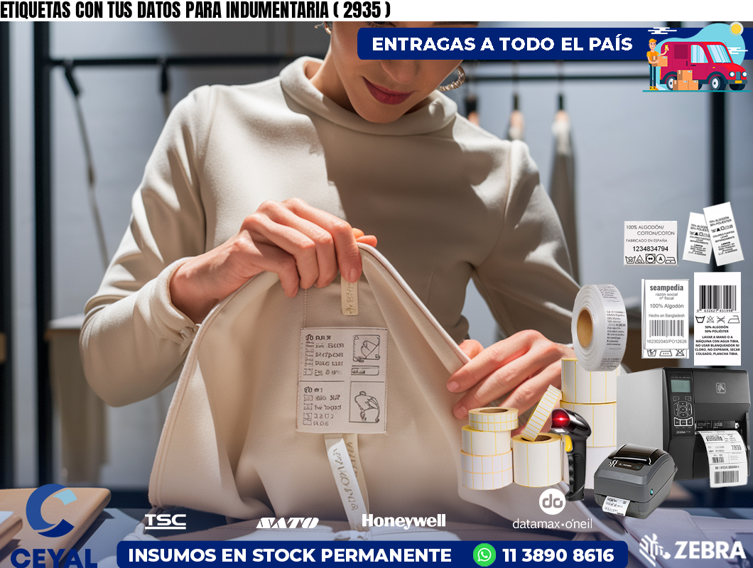 ETIQUETAS CON TUS DATOS PARA INDUMENTARIA ( 2935 )