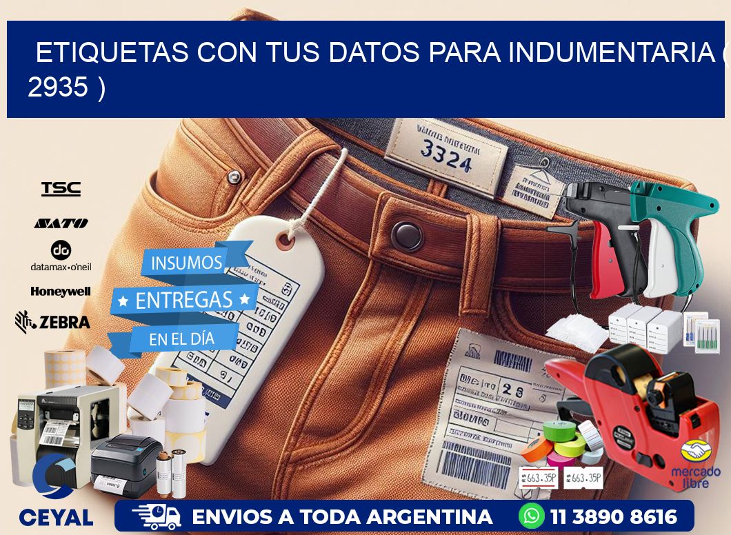 ETIQUETAS CON TUS DATOS PARA INDUMENTARIA ( 2935 )