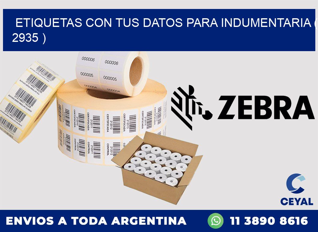 ETIQUETAS CON TUS DATOS PARA INDUMENTARIA ( 2935 )