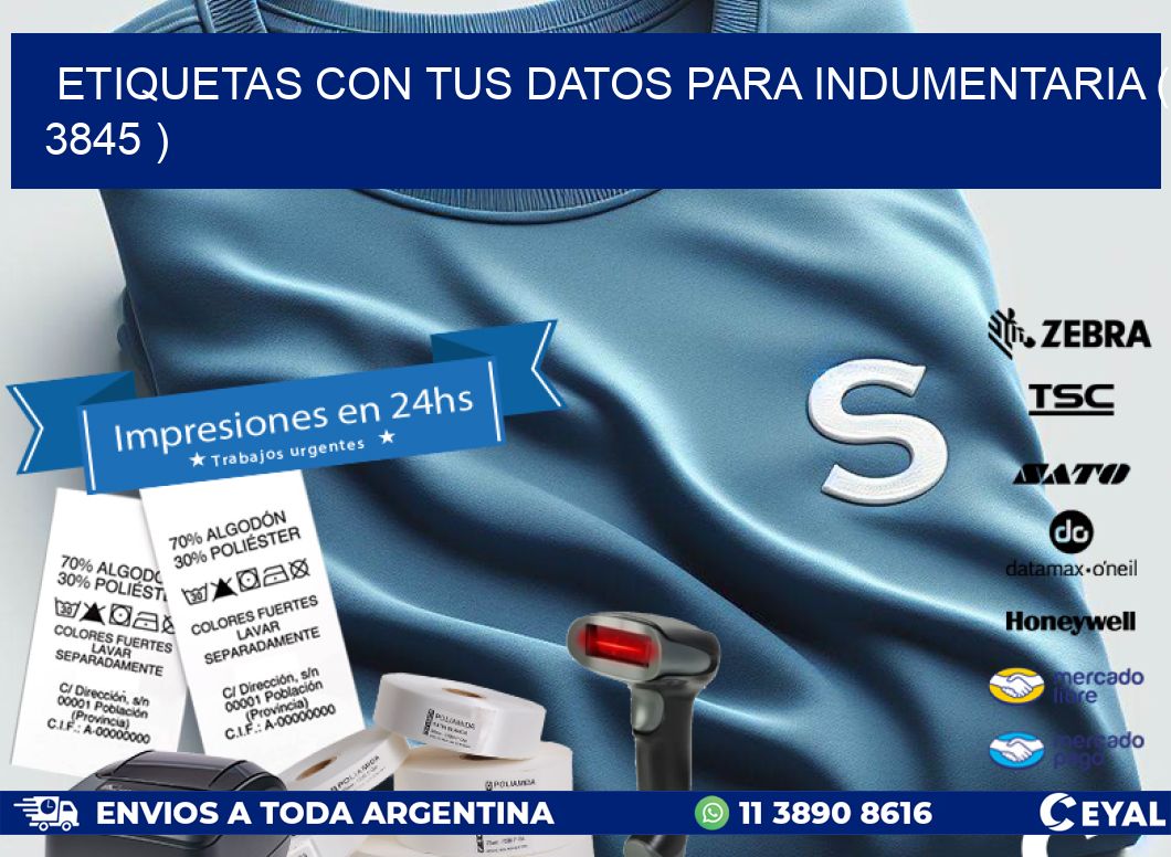ETIQUETAS CON TUS DATOS PARA INDUMENTARIA ( 3845 )