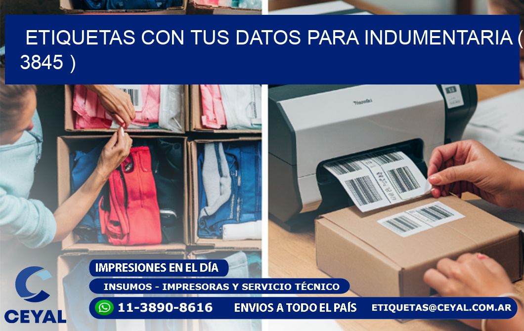 ETIQUETAS CON TUS DATOS PARA INDUMENTARIA ( 3845 )