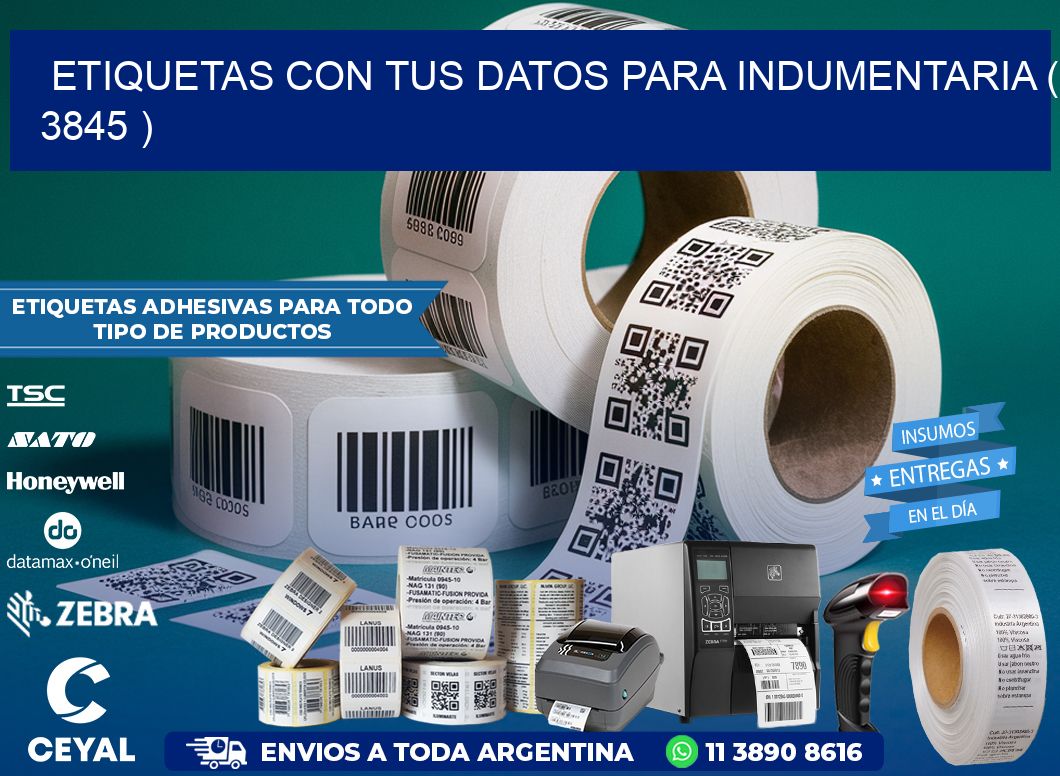 ETIQUETAS CON TUS DATOS PARA INDUMENTARIA ( 3845 )