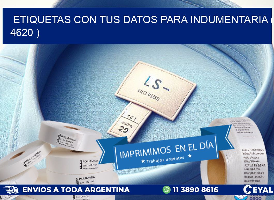ETIQUETAS CON TUS DATOS PARA INDUMENTARIA ( 4620 )