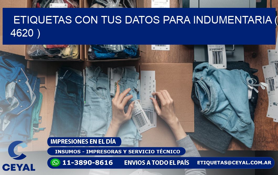 ETIQUETAS CON TUS DATOS PARA INDUMENTARIA ( 4620 )