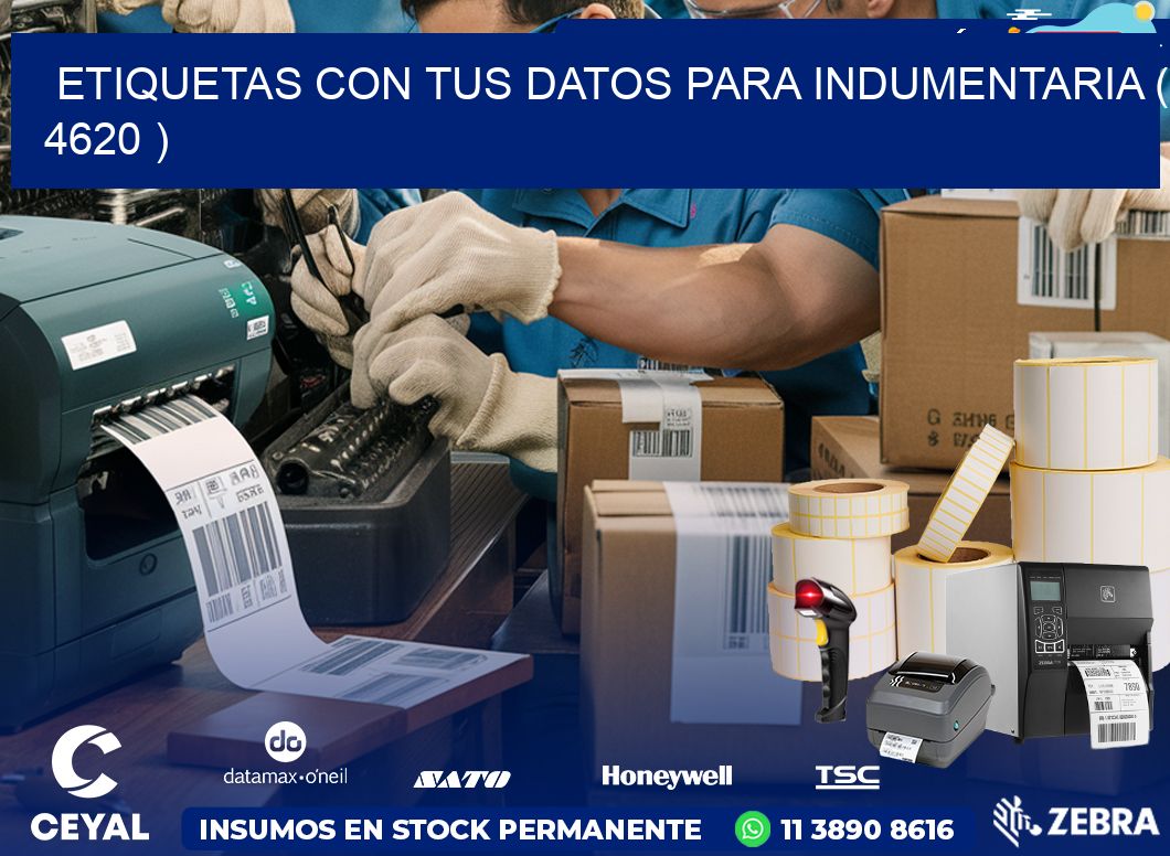 ETIQUETAS CON TUS DATOS PARA INDUMENTARIA ( 4620 )