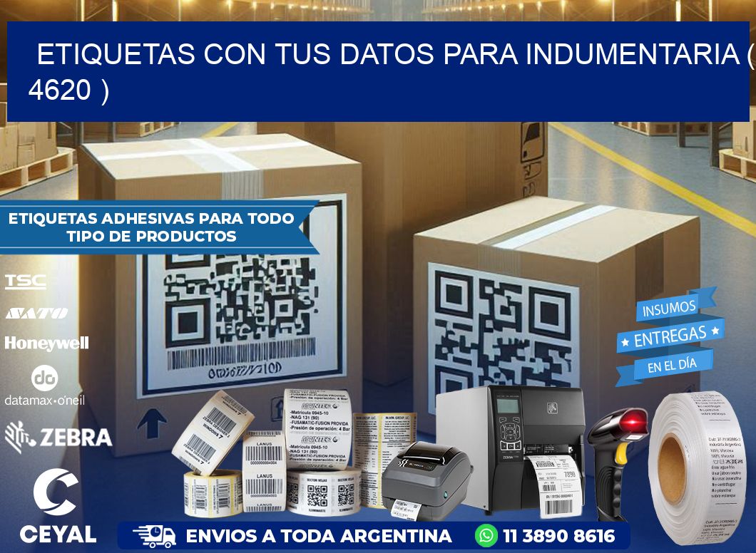 ETIQUETAS CON TUS DATOS PARA INDUMENTARIA ( 4620 )