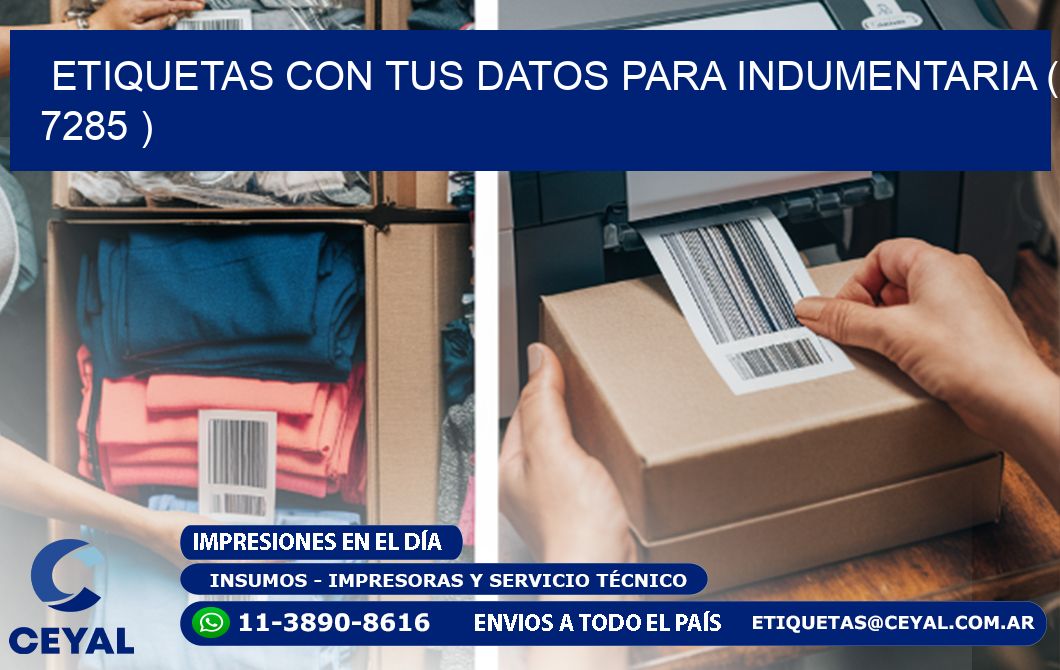 ETIQUETAS CON TUS DATOS PARA INDUMENTARIA ( 7285 )
