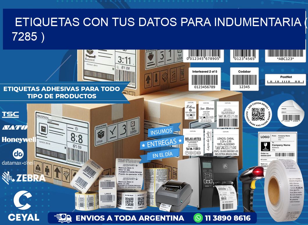 ETIQUETAS CON TUS DATOS PARA INDUMENTARIA ( 7285 )