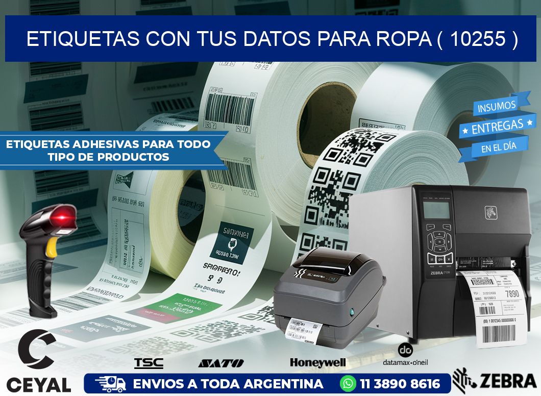 ETIQUETAS CON TUS DATOS PARA ROPA ( 10255 )