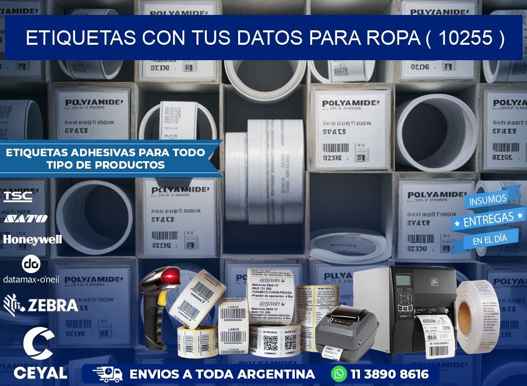 ETIQUETAS CON TUS DATOS PARA ROPA ( 10255 )