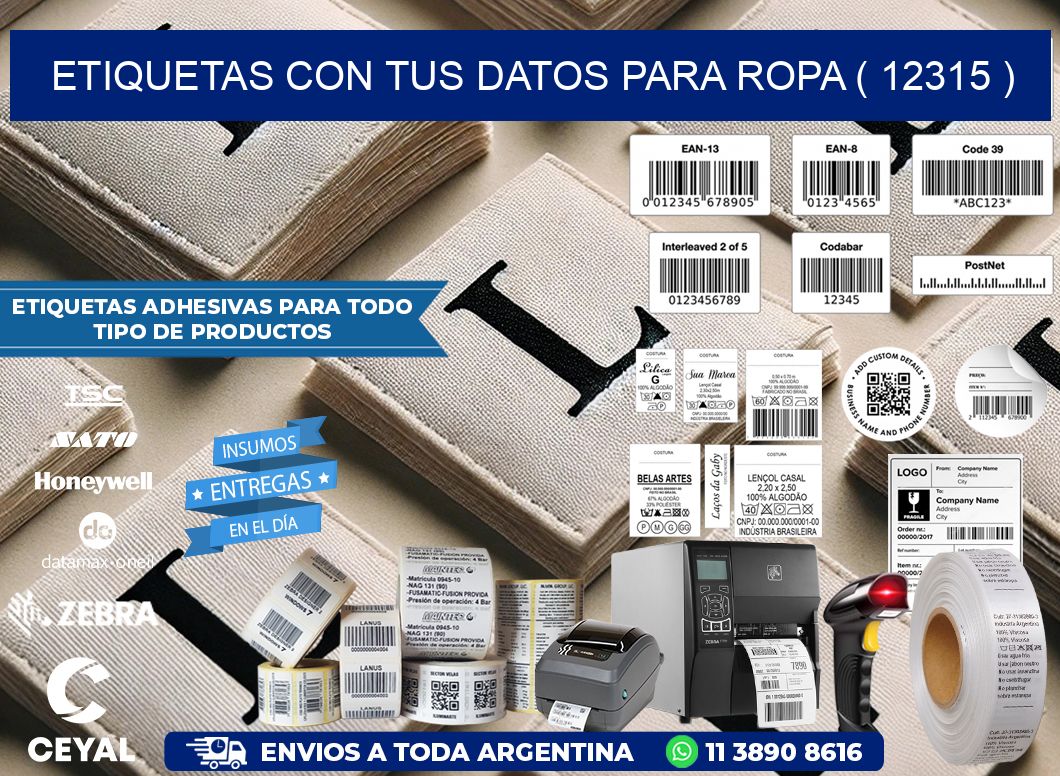 ETIQUETAS CON TUS DATOS PARA ROPA ( 12315 )