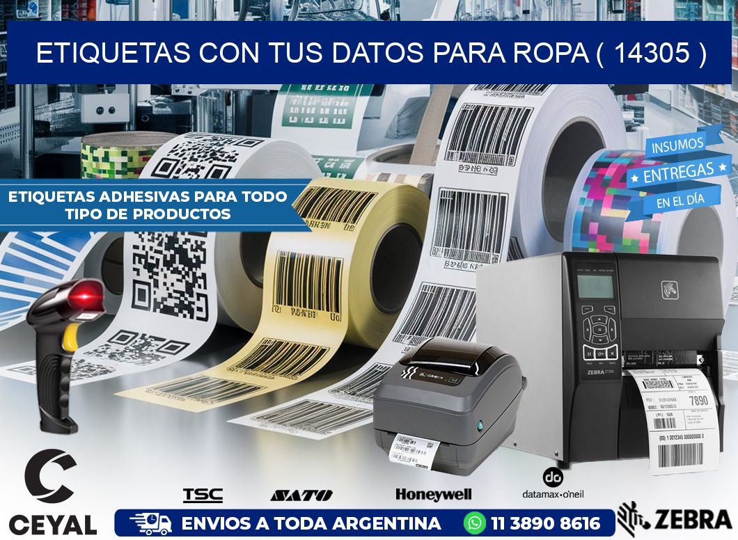ETIQUETAS CON TUS DATOS PARA ROPA ( 14305 )