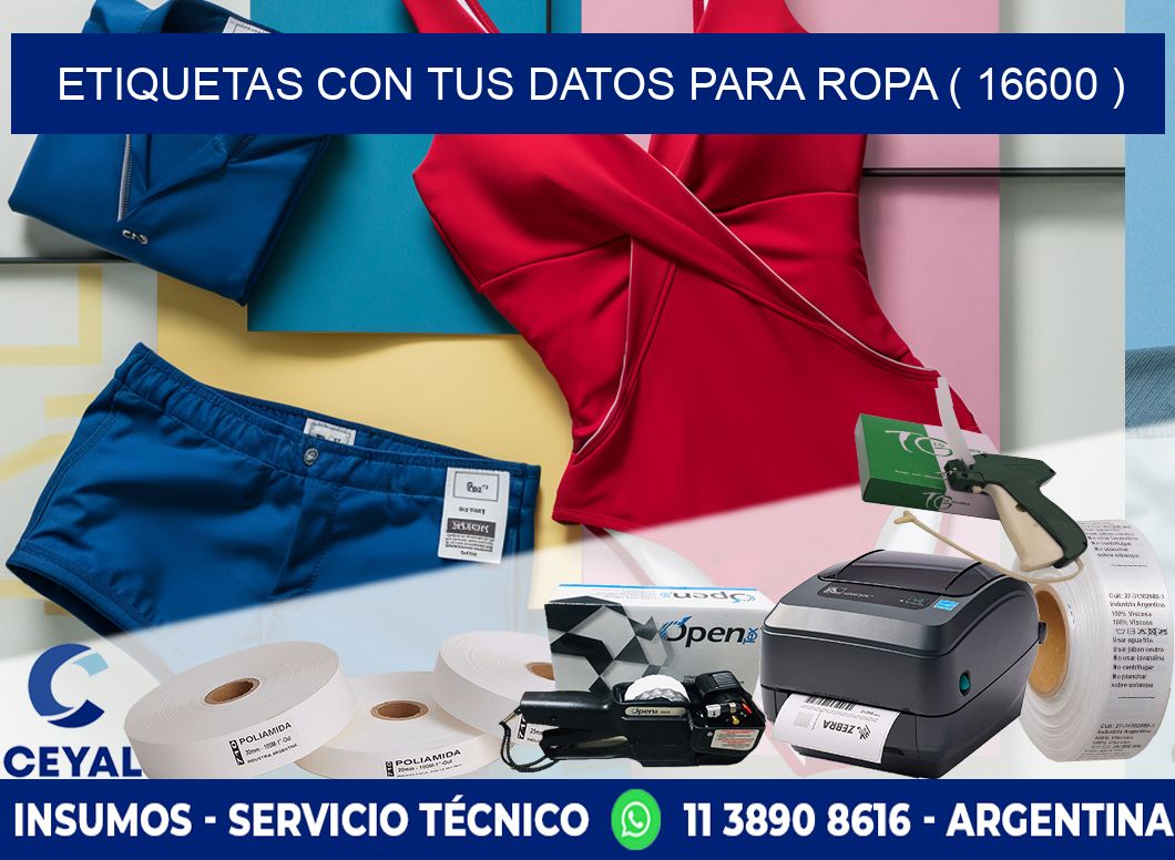 ETIQUETAS CON TUS DATOS PARA ROPA ( 16600 )
