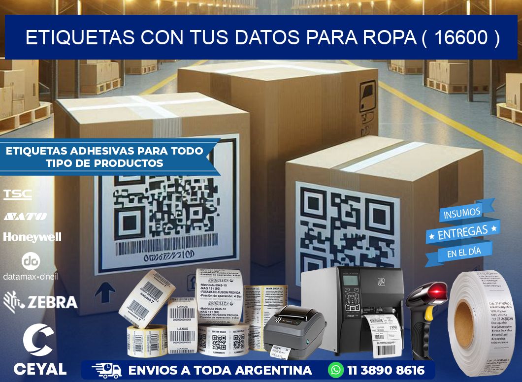 ETIQUETAS CON TUS DATOS PARA ROPA ( 16600 )
