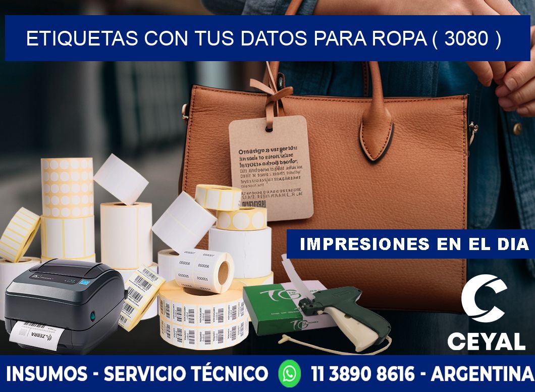 ETIQUETAS CON TUS DATOS PARA ROPA ( 3080 )