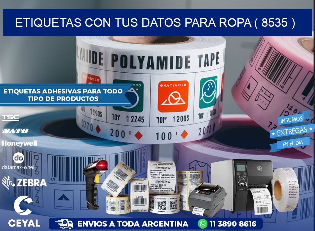 ETIQUETAS CON TUS DATOS PARA ROPA ( 8535 )