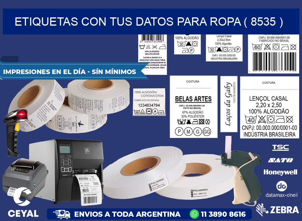 ETIQUETAS CON TUS DATOS PARA ROPA ( 8535 )