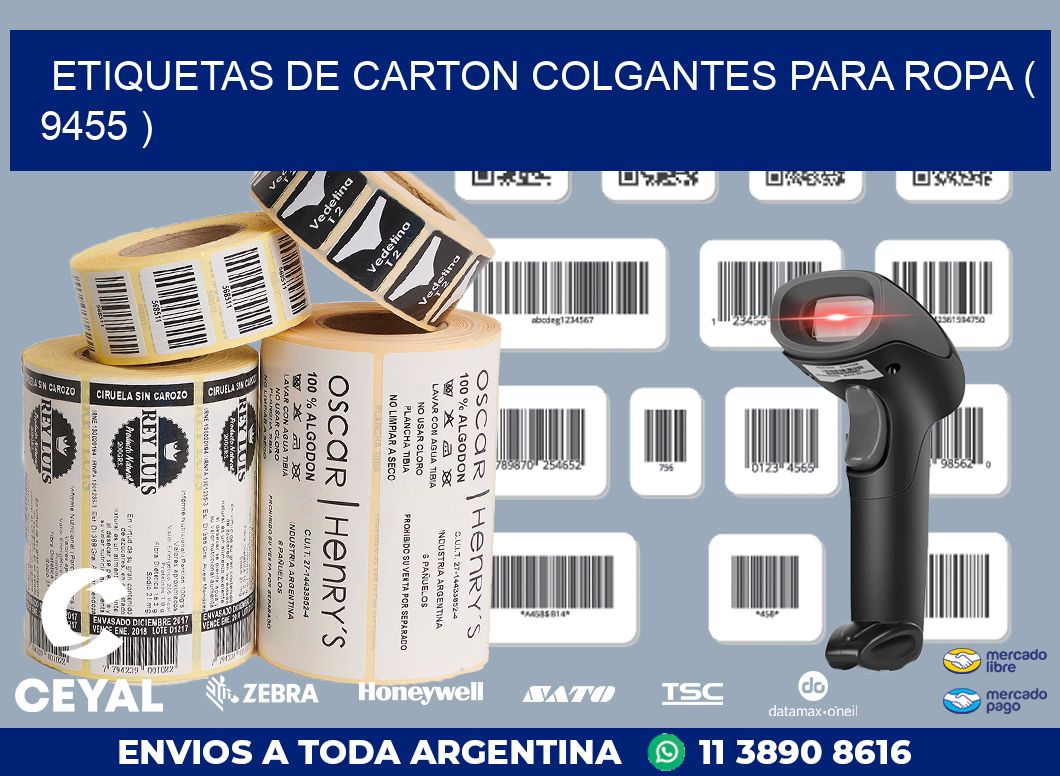 ETIQUETAS DE CARTON COLGANTES PARA ROPA ( 9455 )