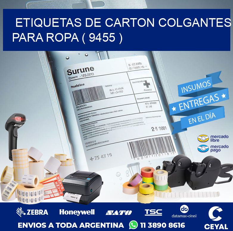 ETIQUETAS DE CARTON COLGANTES PARA ROPA ( 9455 )