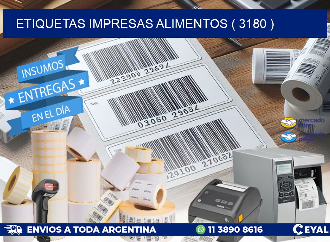 ETIQUETAS IMPRESAS ALIMENTOS ( 3180 )