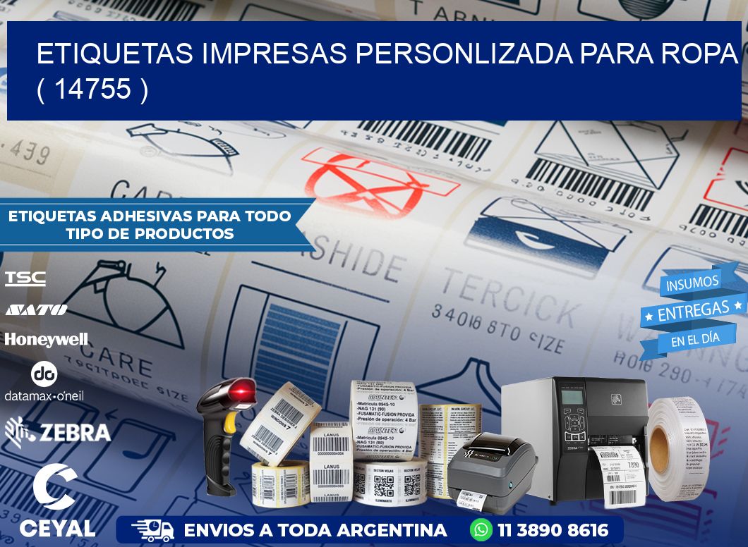 ETIQUETAS IMPRESAS PERSONLIZADA PARA ROPA   ( 14755 )