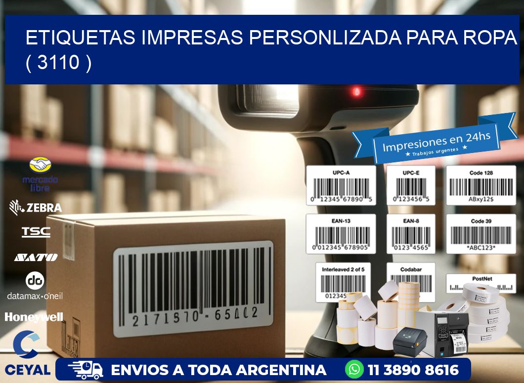 ETIQUETAS IMPRESAS PERSONLIZADA PARA ROPA   ( 3110 )