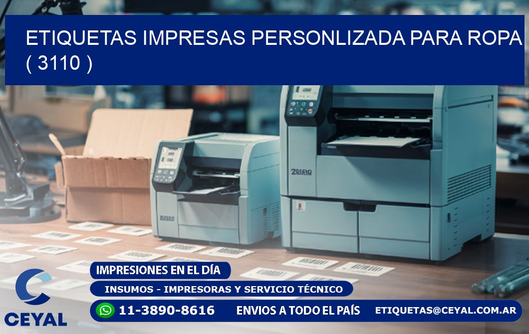 ETIQUETAS IMPRESAS PERSONLIZADA PARA ROPA   ( 3110 )