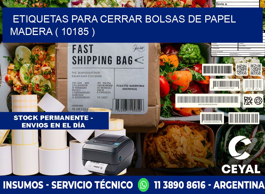 ETIQUETAS PARA CERRAR BOLSAS DE PAPEL MADERA ( 10185 )