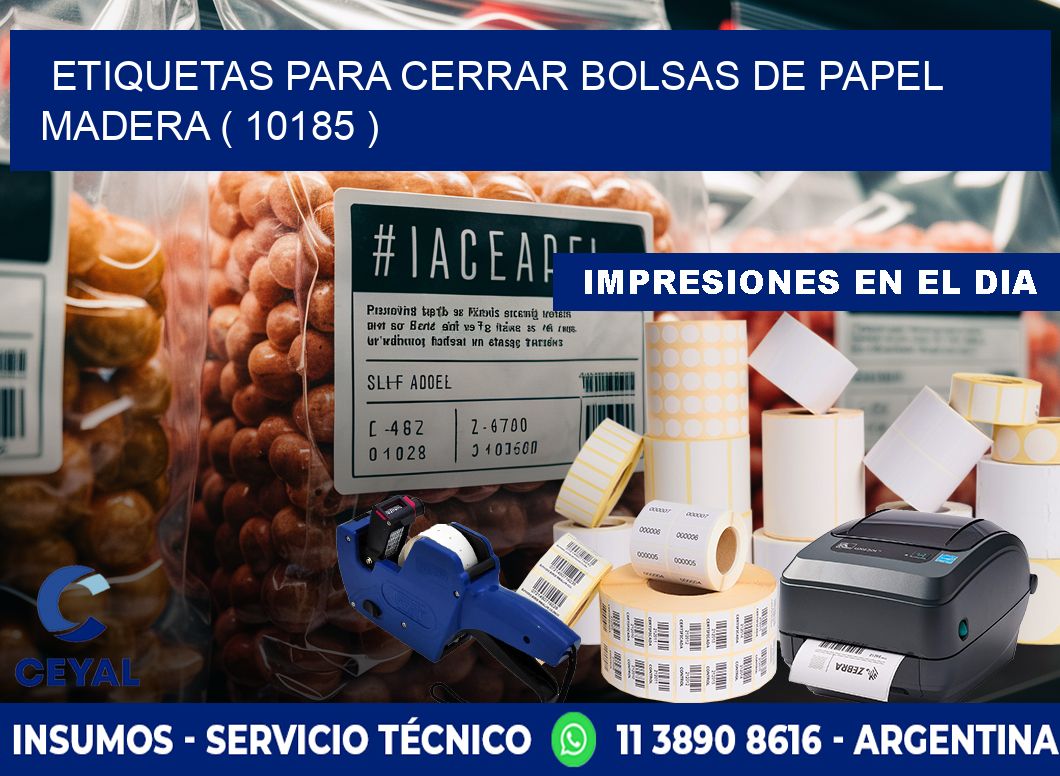 ETIQUETAS PARA CERRAR BOLSAS DE PAPEL MADERA ( 10185 )