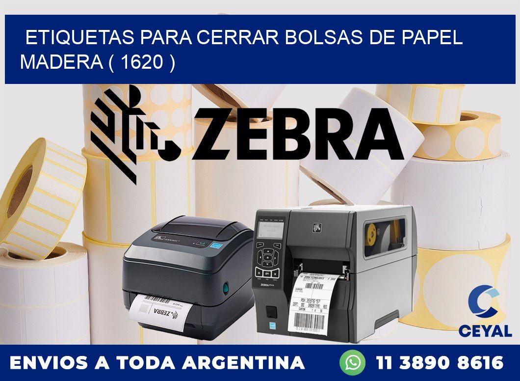 ETIQUETAS PARA CERRAR BOLSAS DE PAPEL MADERA ( 1620 )