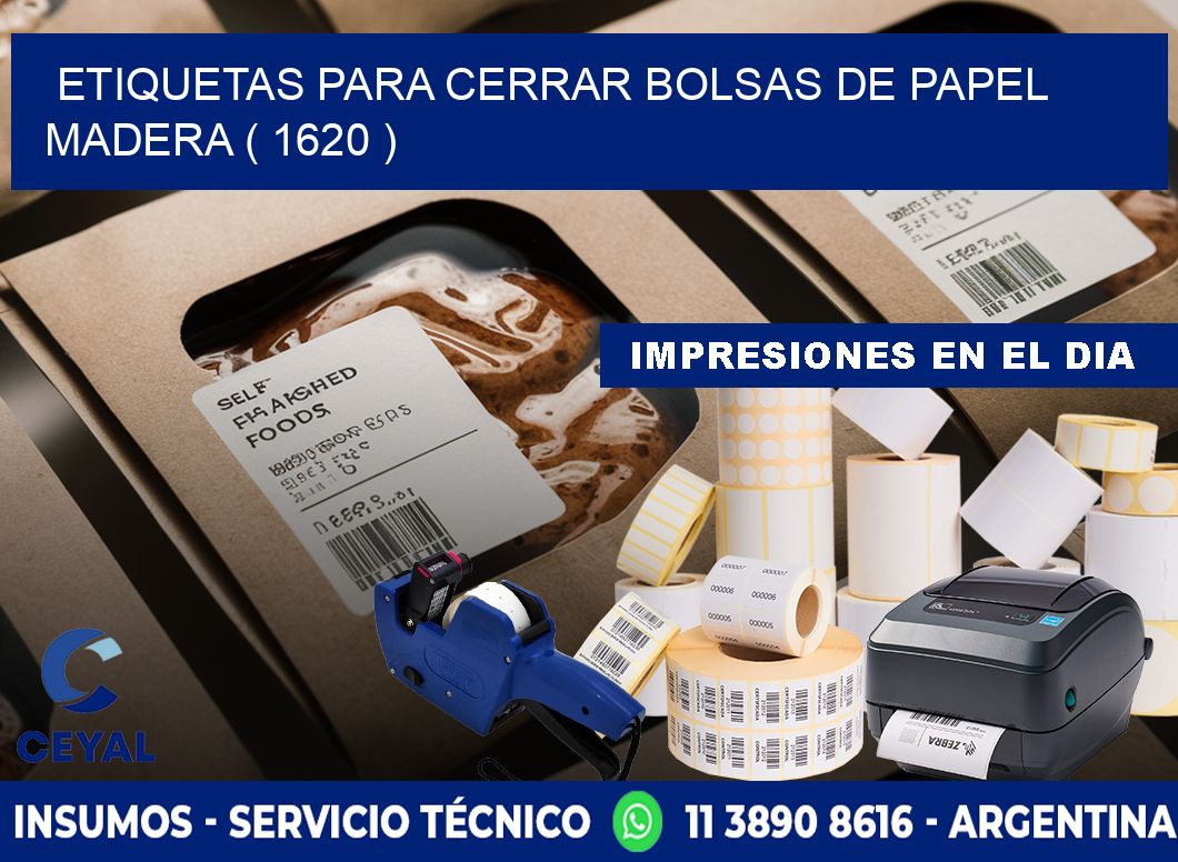 ETIQUETAS PARA CERRAR BOLSAS DE PAPEL MADERA ( 1620 )