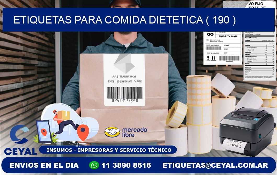ETIQUETAS PARA COMIDA DIETETICA ( 190 )