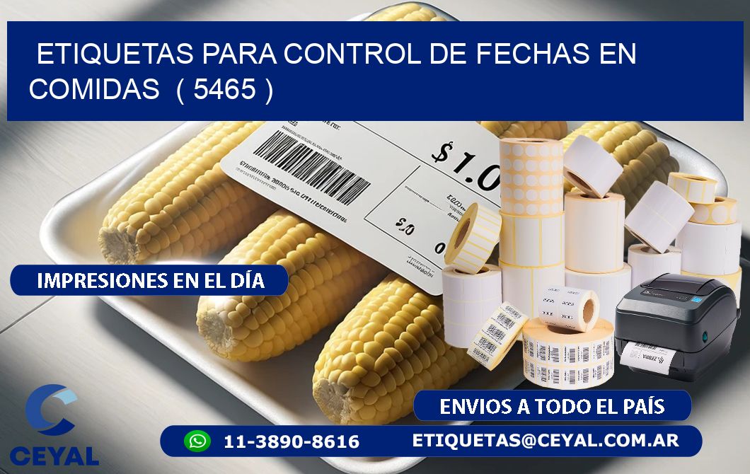 ETIQUETAS PARA CONTROL DE FECHAS EN COMIDAS  ( 5465 )