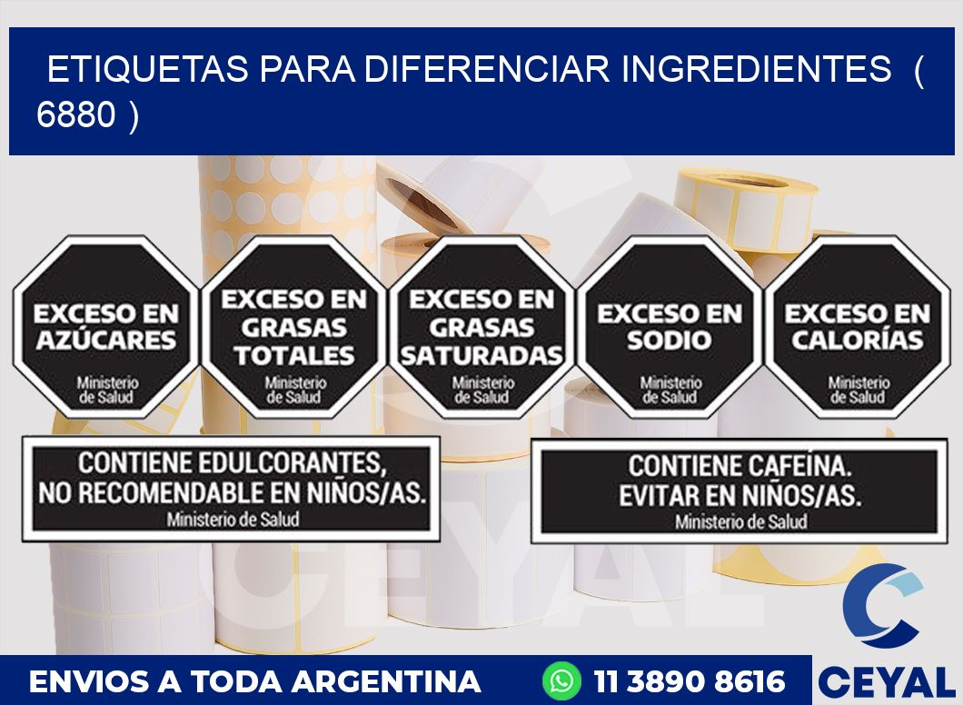 ETIQUETAS PARA DIFERENCIAR INGREDIENTES ( 6880 )