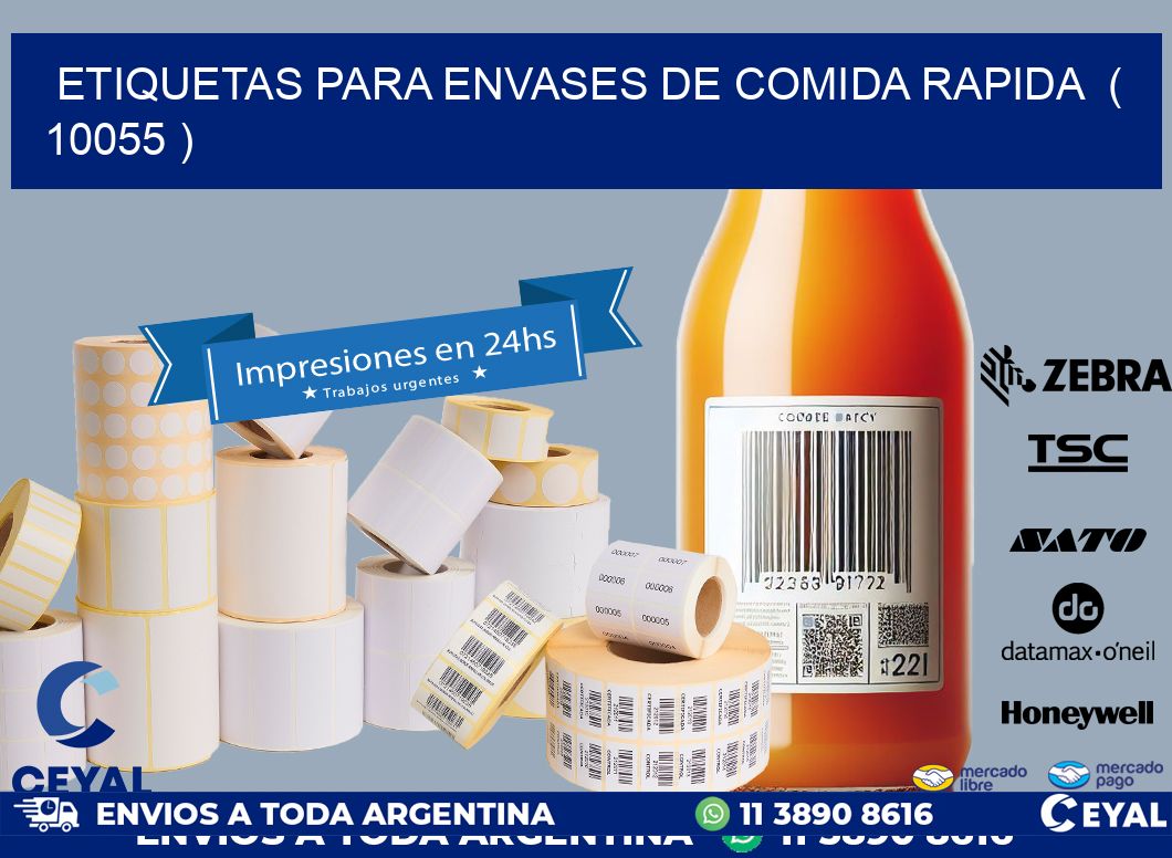 ETIQUETAS PARA ENVASES DE COMIDA RAPIDA ( 10055 )