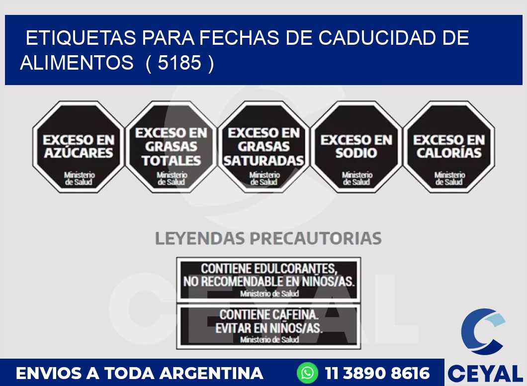 ETIQUETAS PARA FECHAS DE CADUCIDAD DE ALIMENTOS ( 5185 )