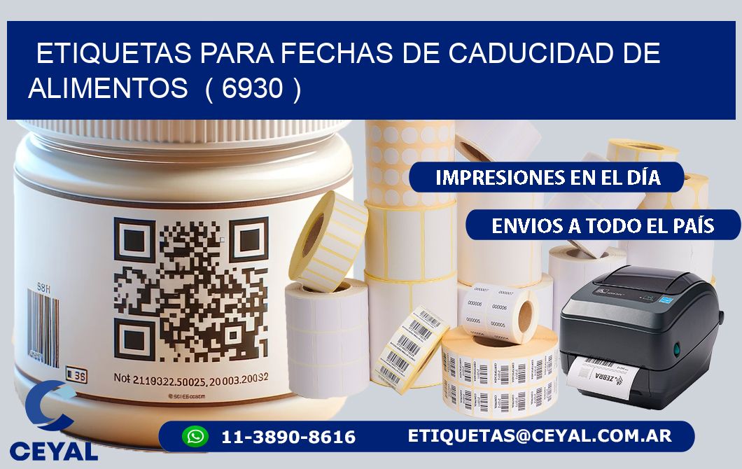 ETIQUETAS PARA FECHAS DE CADUCIDAD DE ALIMENTOS ( 6930 )