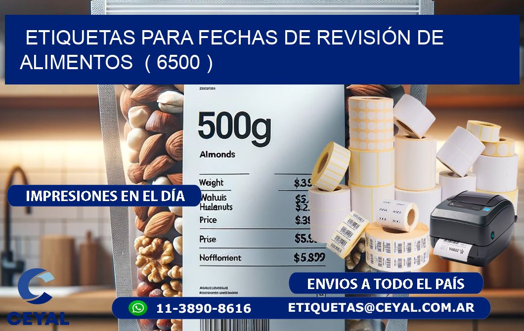 ETIQUETAS PARA FECHAS DE REVISIÓN DE ALIMENTOS  ( 6500 )